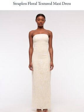 Abercrombie & Fitch Strapless Floral Maxi Dress - Cream worn once